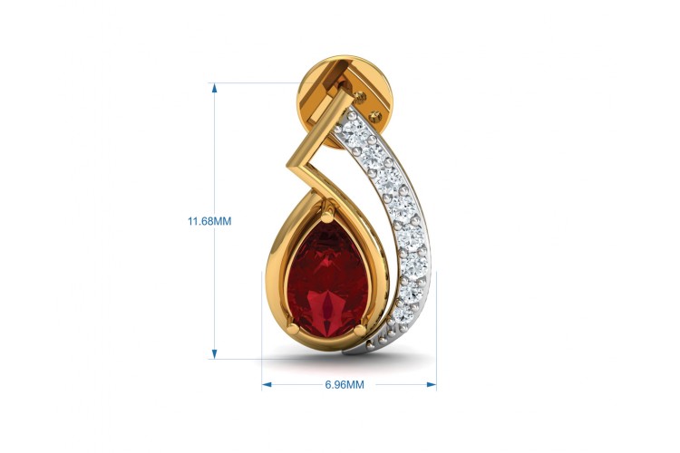 Wila Ruby & diamond earrings in 14k gold